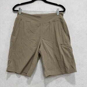 Mountain Hardwear Shorts Womens Small Khaki Hiking Stretch Zip Pocket Nylon